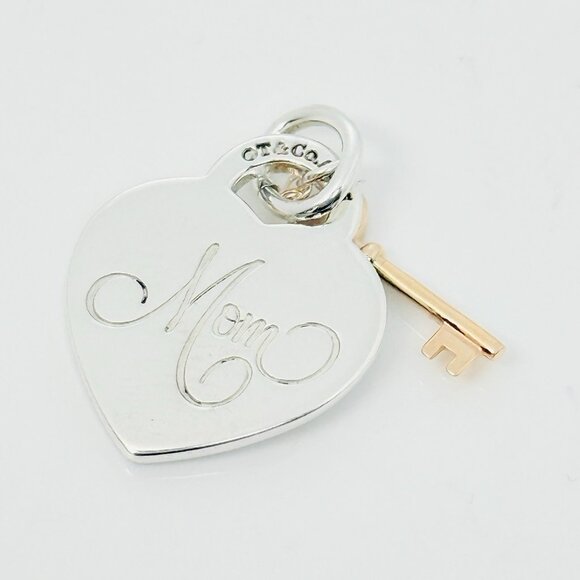 Tiffany & Co MOM Heart Rubedo Key Charm Notes Pendant or Charm Mother's Day - Picture 4 of 7